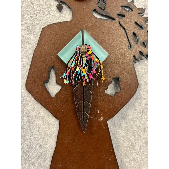 Cowgirl Handmade Rusted Steel Southwest Native Western Jewelry Hanging Decor - Picture 5 of 8